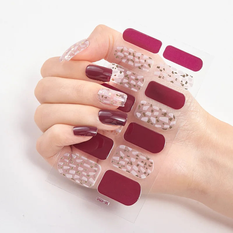 20 Vibrant Colors Nail Wraps Full Cover Nail Stickers for a Unique Nail Art Look