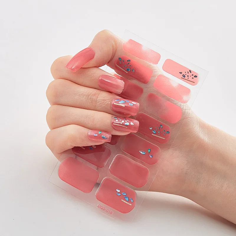 20 Vibrant Colors Nail Wraps Full Cover Nail Stickers for a Unique Nail Art Look