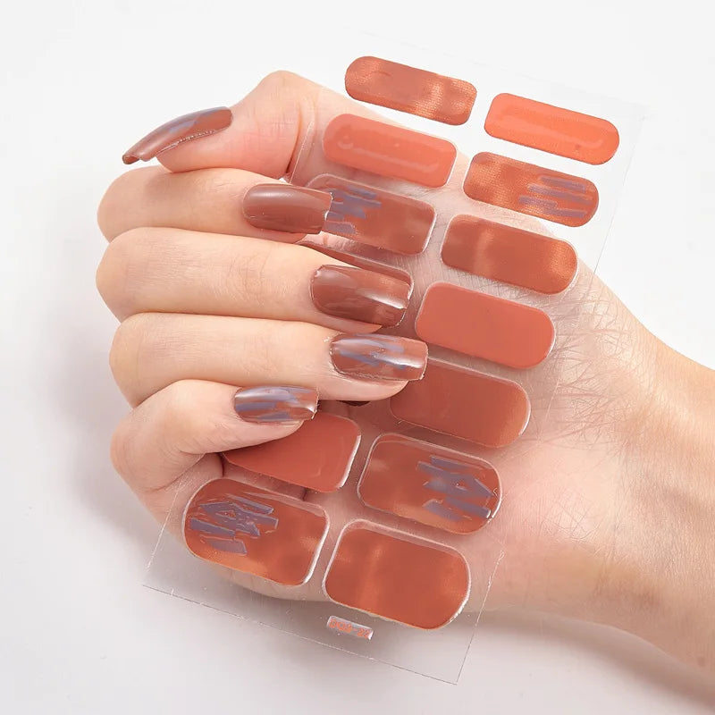 20 Vibrant Colors Nail Wraps Full Cover Nail Stickers for a Unique Nail Art Look