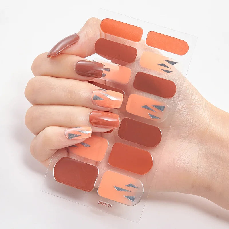 20 Vibrant Colors Nail Wraps Full Cover Nail Stickers for a Unique Nail Art Look