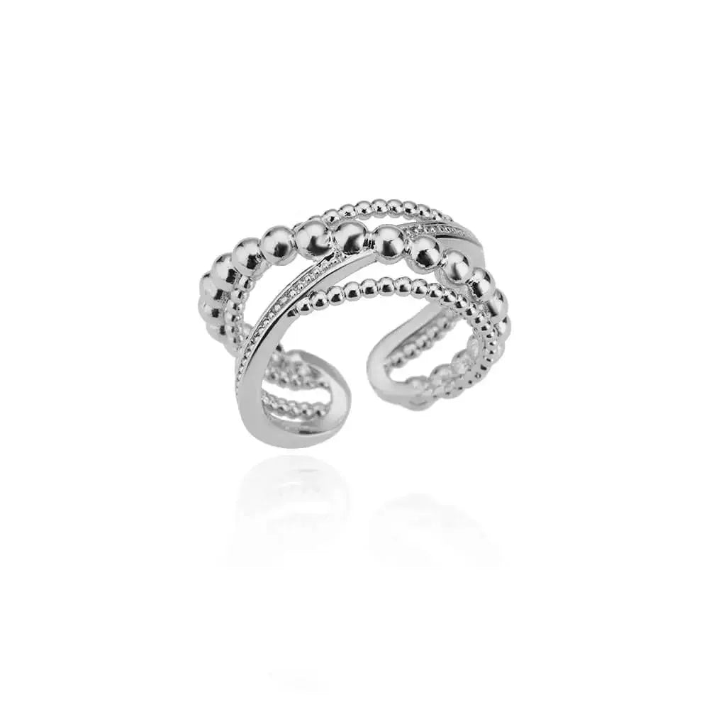 Bague Géométrique Velora – Dorée Acier Inoxydable