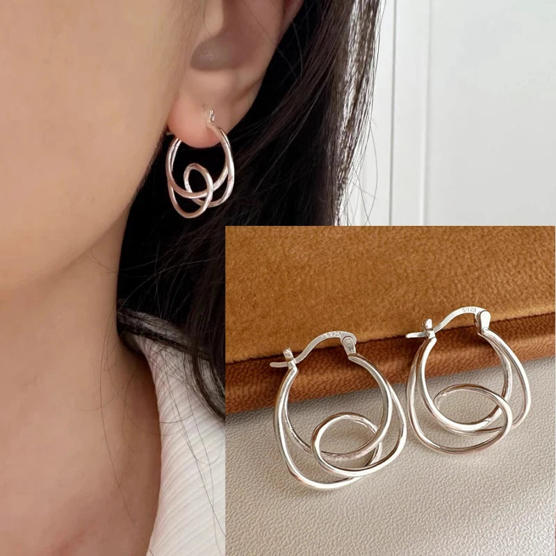 Boucles d’Oreilles Géométriques Velora – Argent 925 (Copie)