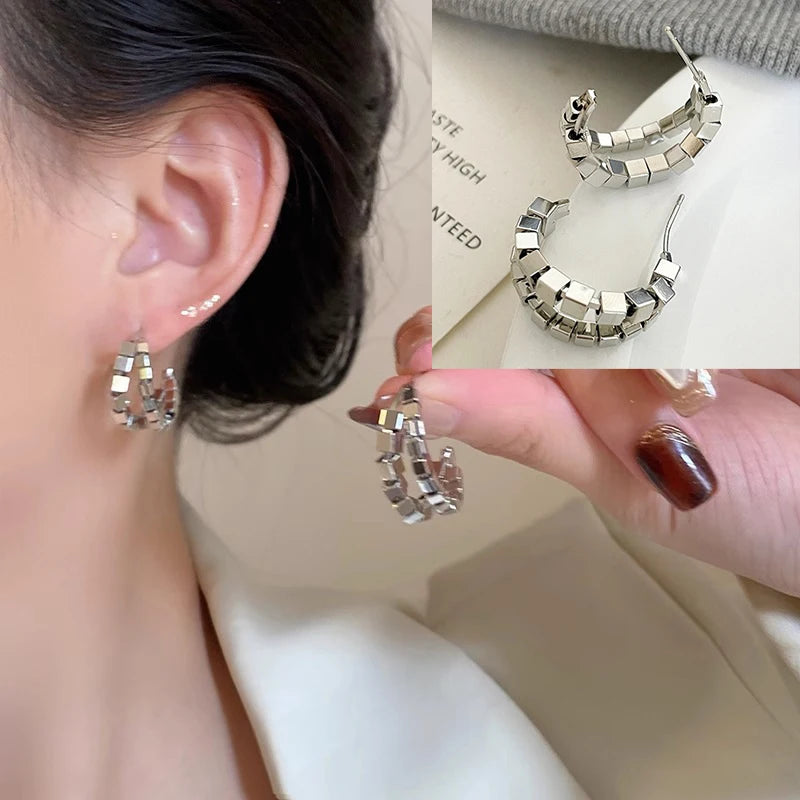 Boucles d’Oreilles Géométriques Velora – Argent 925 (Copie)