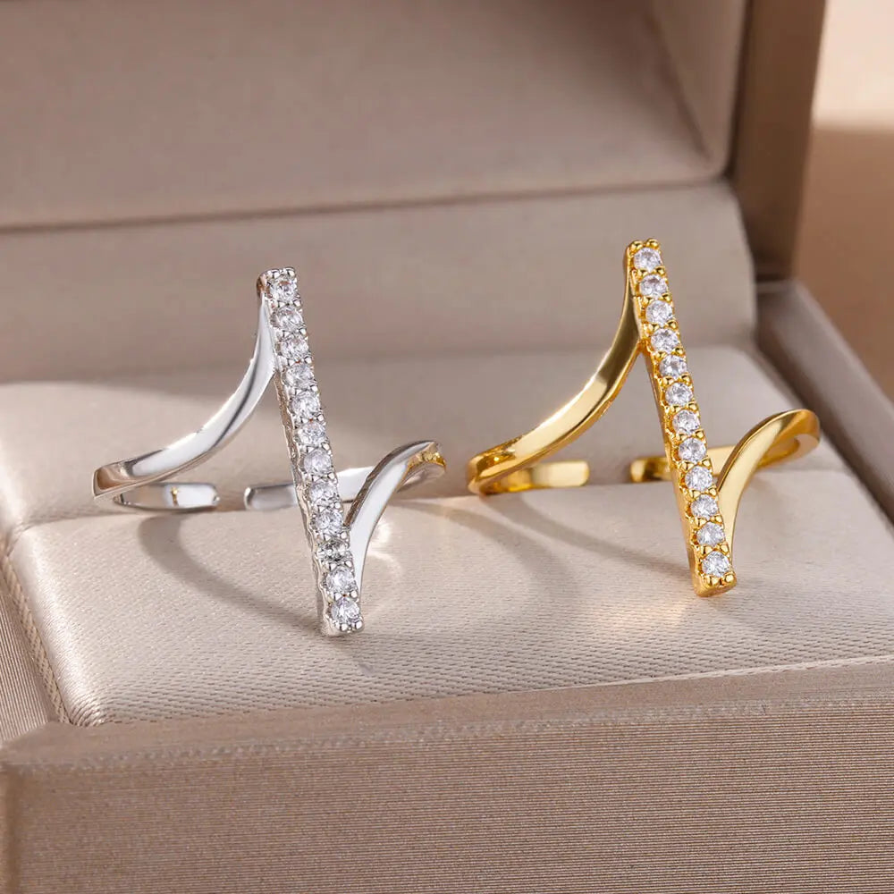 Bague Géométrique Velora – Dorée Acier Inoxydable