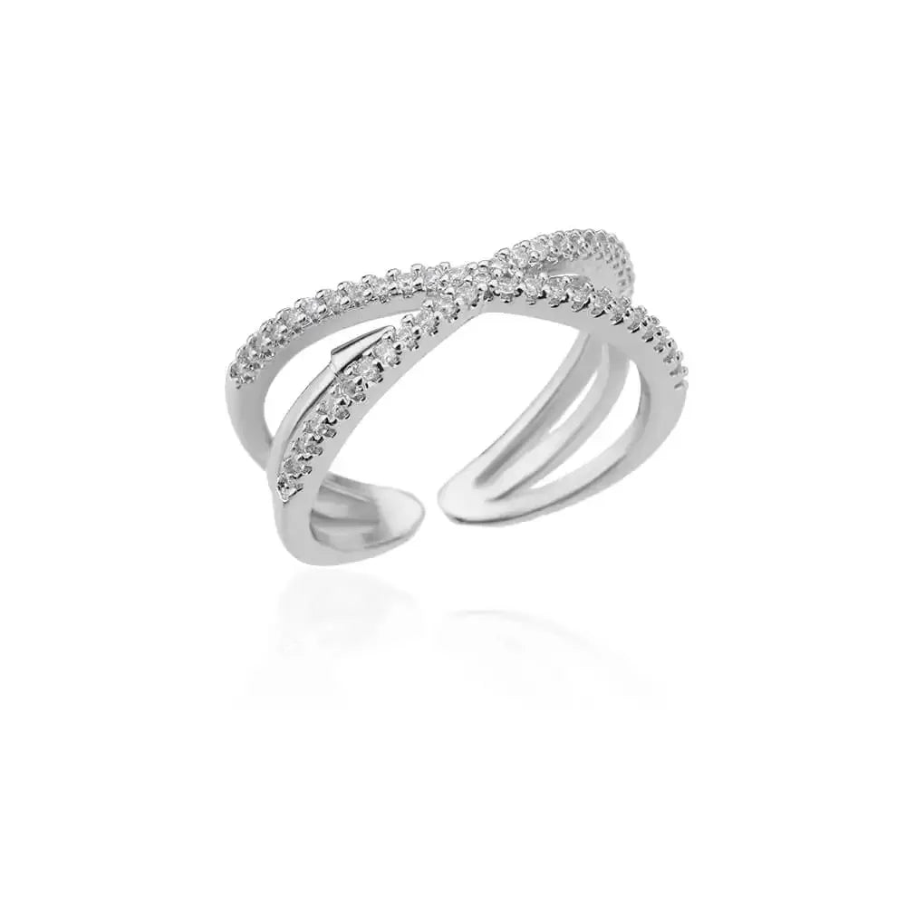 Bague Géométrique Velora – Dorée Acier Inoxydable