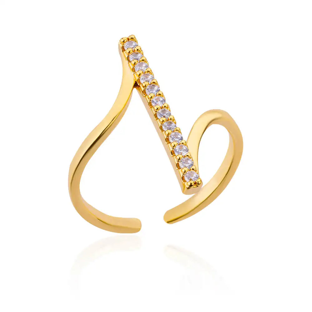 Bague Géométrique Velora – Dorée Acier Inoxydable