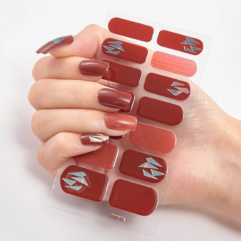 20 Vibrant Colors Nail Wraps Full Cover Nail Stickers for a Unique Nail Art Look