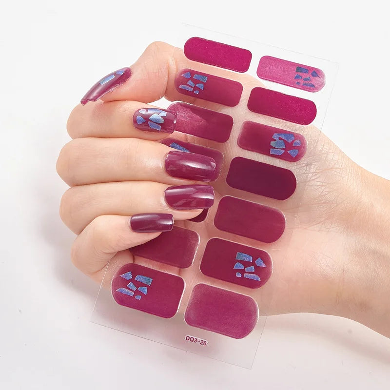 20 Vibrant Colors Nail Wraps Full Cover Nail Stickers for a Unique Nail Art Look