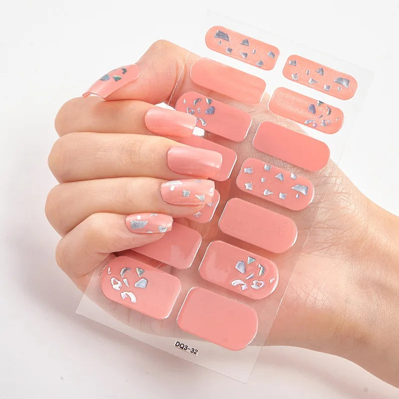 20 Vibrant Colors Nail Wraps Full Cover Nail Stickers for a Unique Nail Art Look