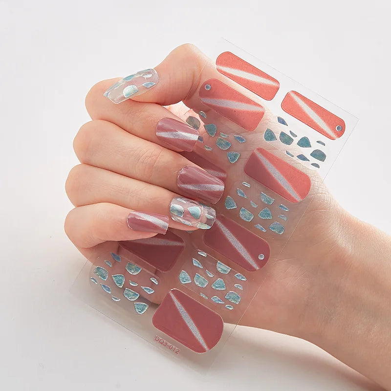 20 Vibrant Colors Nail Wraps Full Cover Nail Stickers for a Unique Nail Art Look